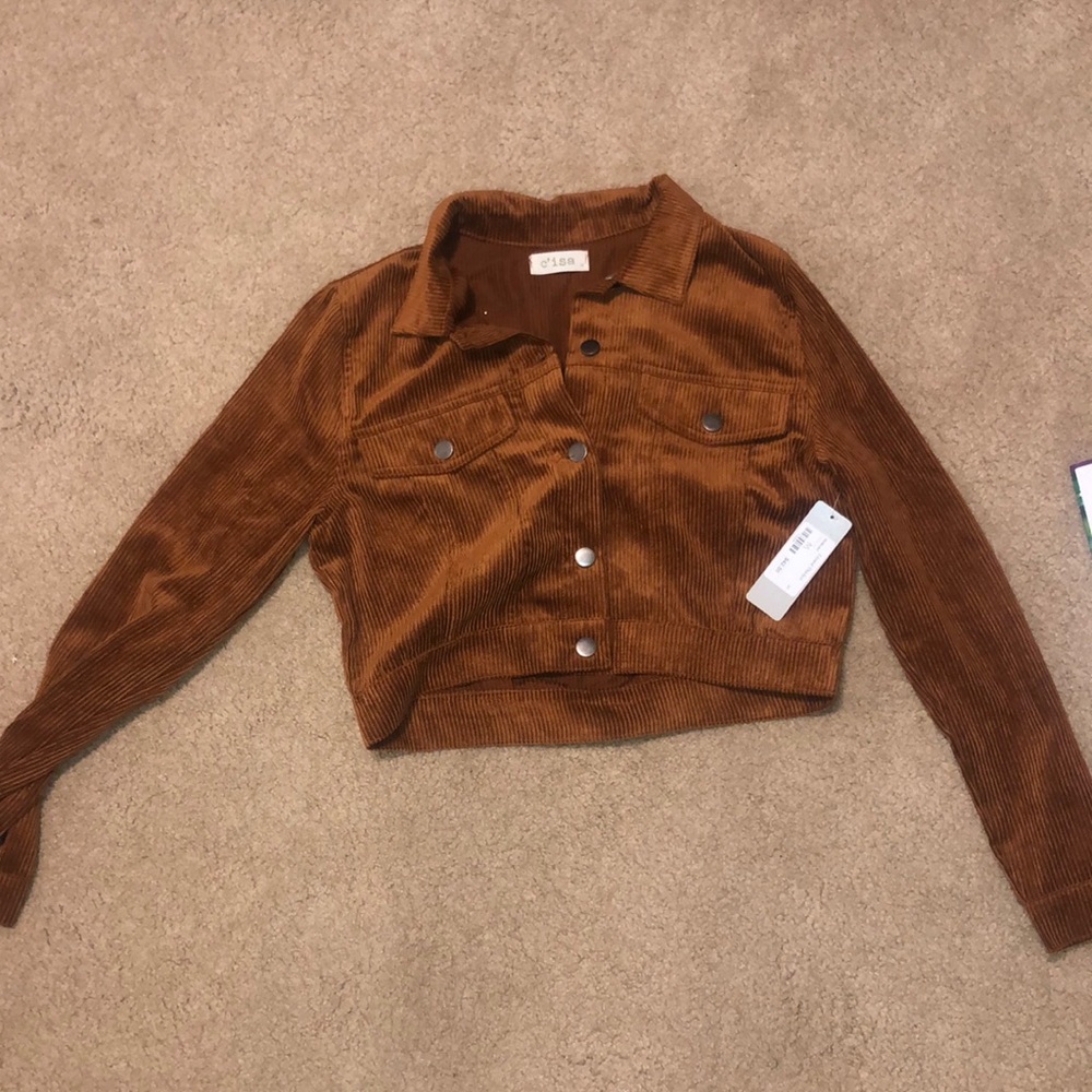 a brown jacket